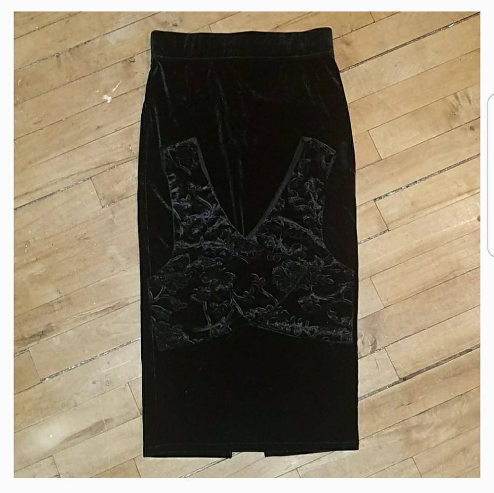 2-Pc Floral Embossed Crop Top with Matching Skirt